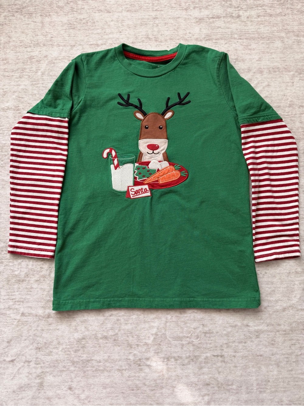 Gymboree Green Holiday Reindeer Layered-Look Long Sleeve Tee